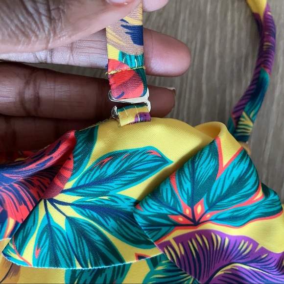 Vacation Playdate Floral Yellow Cutout One Piece Swimsuit - Picture 8 of 12